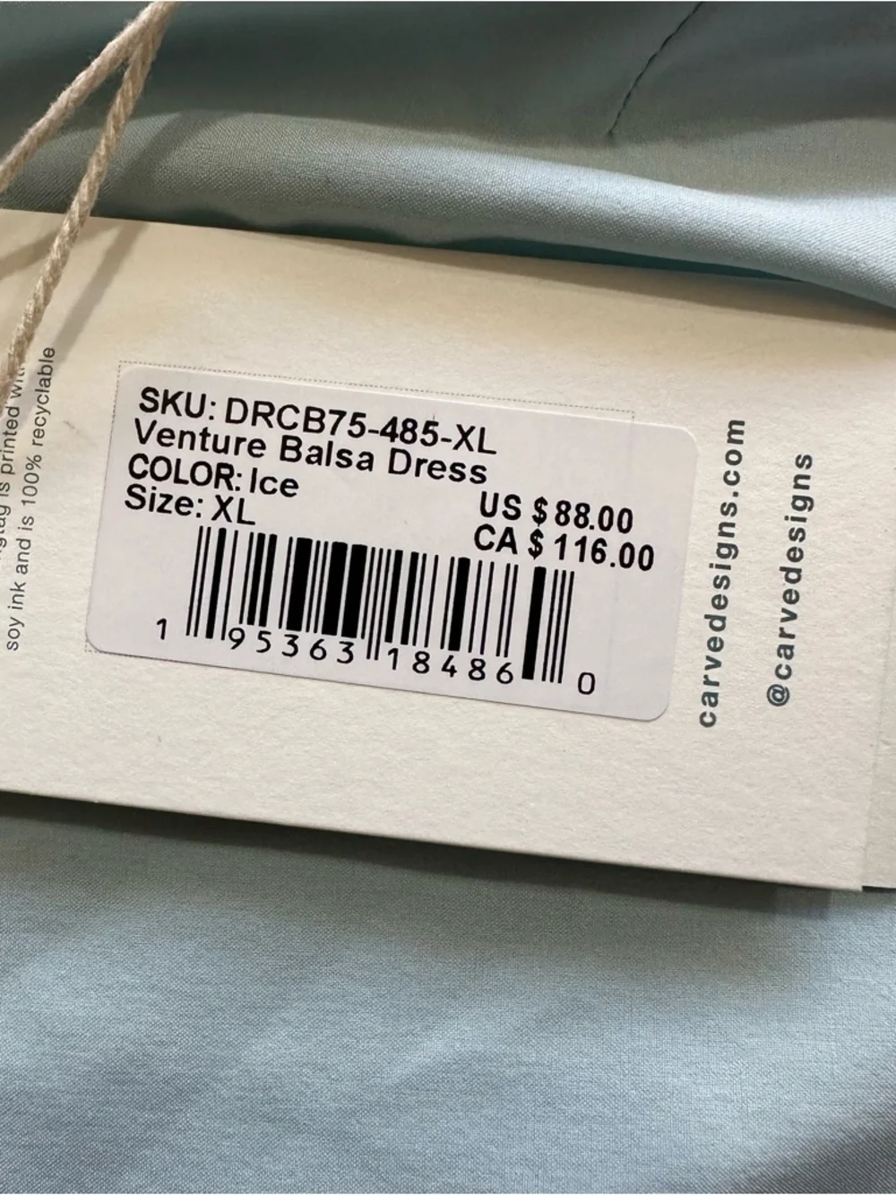 Carve Designs Venture Balsa Dress Light Blue XL NEW